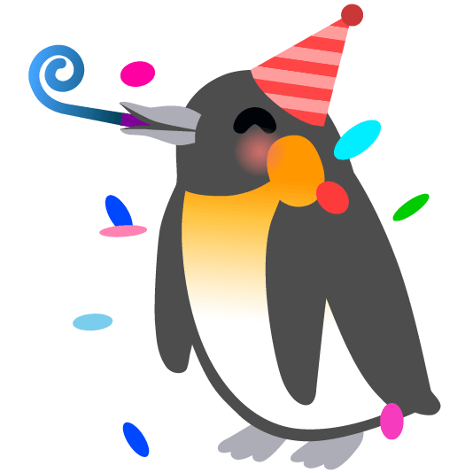 penguin partying face