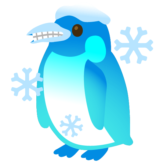 penguin cold face