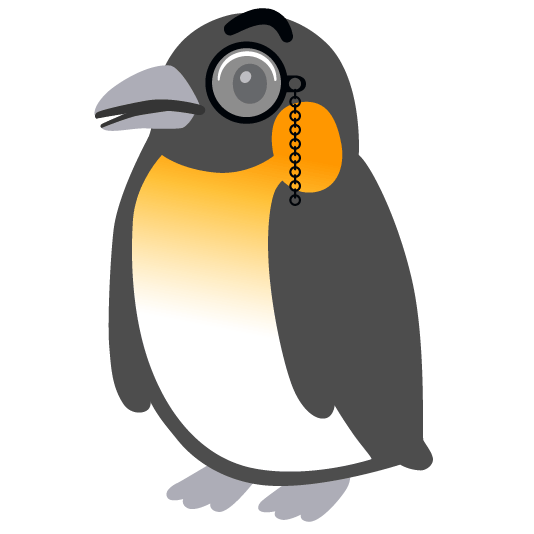 penguin face with monocle
