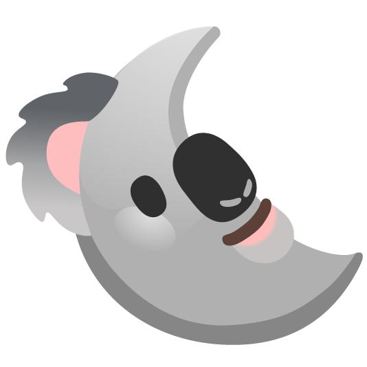 koala last quarter moon with face