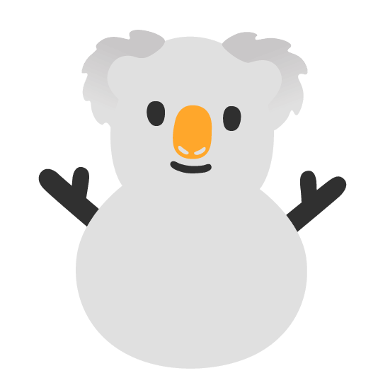 koala snowman without snow