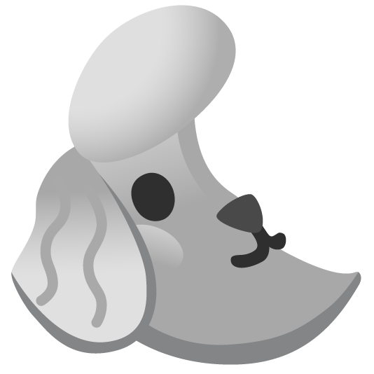 poodle last quarter moon with face