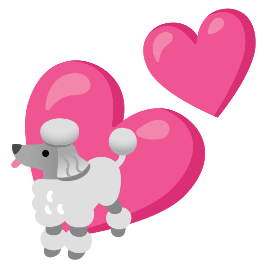poodle two hearts