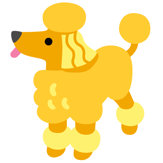poodle yellow heart