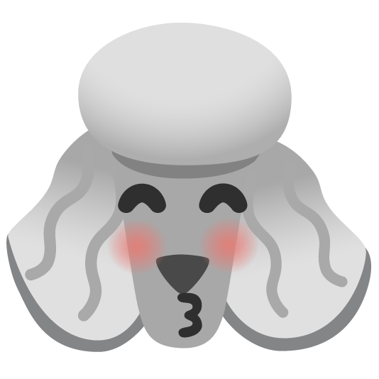 poodle kissing smiling eyes