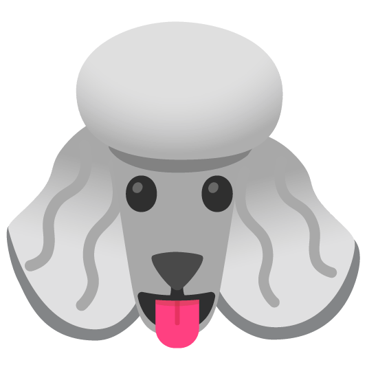 poodle stuck out tongue