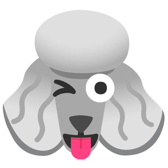 poodle stuck out tongue winking eye