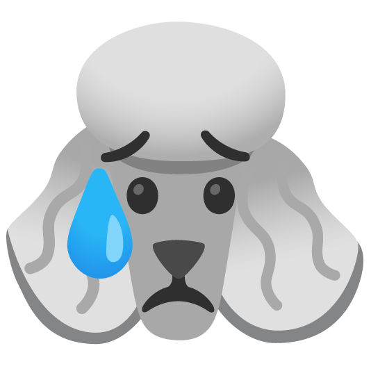 poodle disappointed relieved