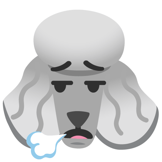 poodle face exhaling