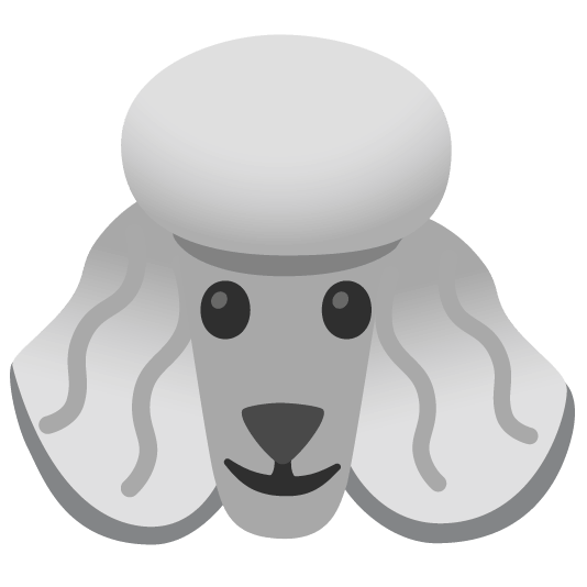 poodle slightly smiling face