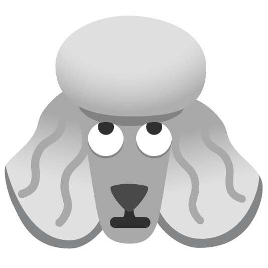 poodle face with rolling eyes