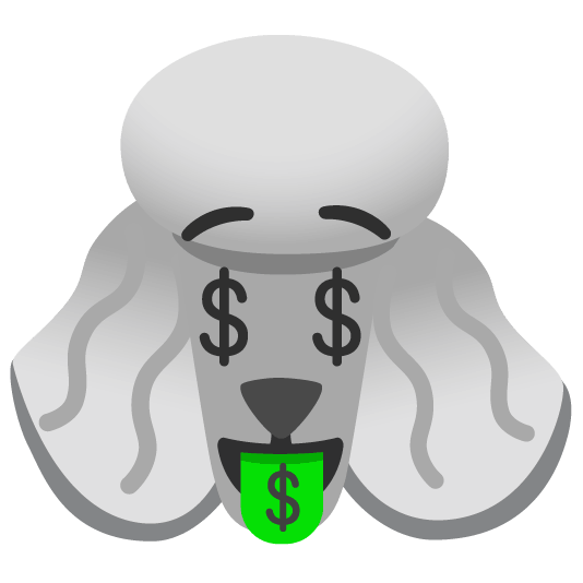 poodle money mouth face