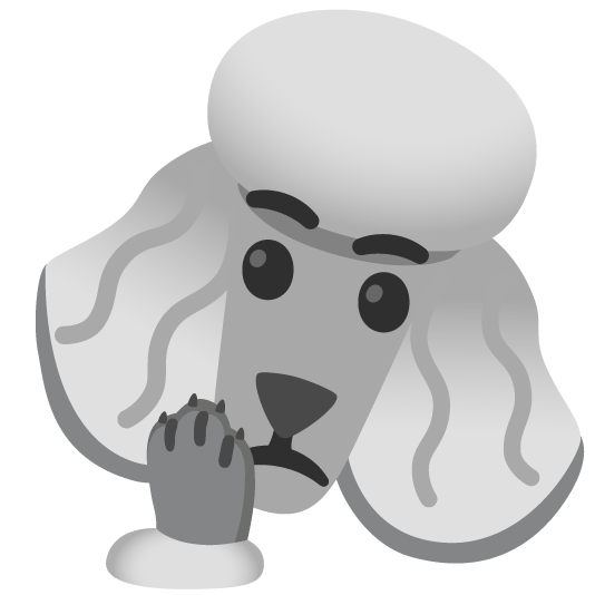 poodle thinking face