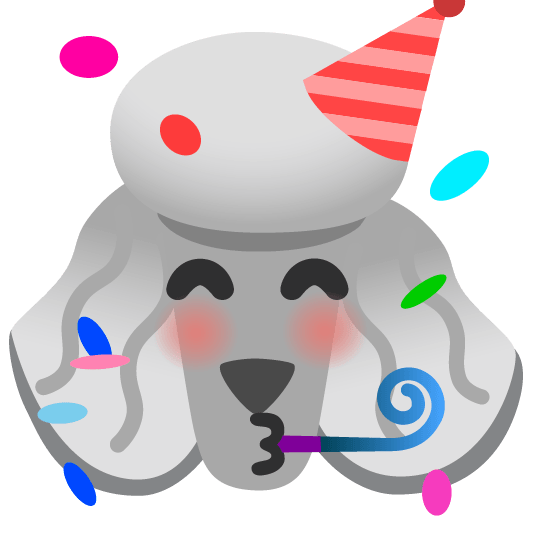 poodle partying face