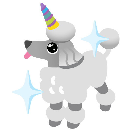 poodle unicorn face