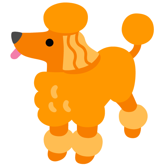 poodle orange heart