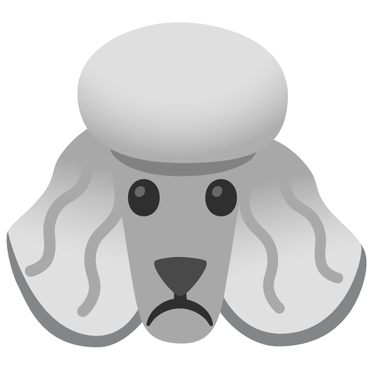poodle white frowning face