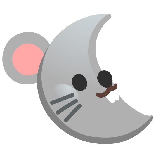 mouse last quarter moon with face
