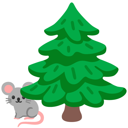 mouse evergreen tree