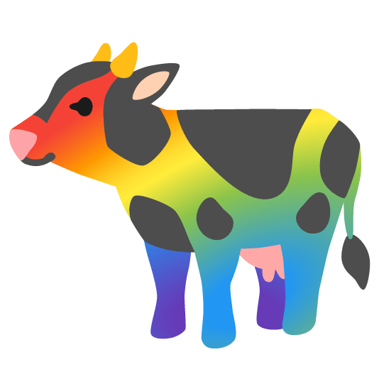 cow rainbow