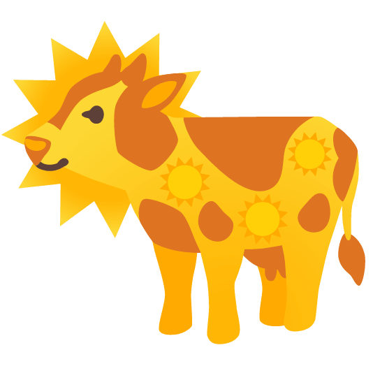 cow sun with face