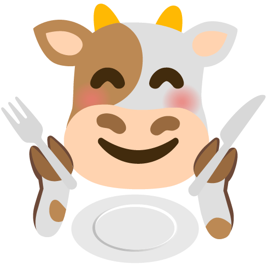 cow knife fork plate