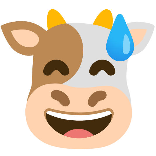 cow sweat smile