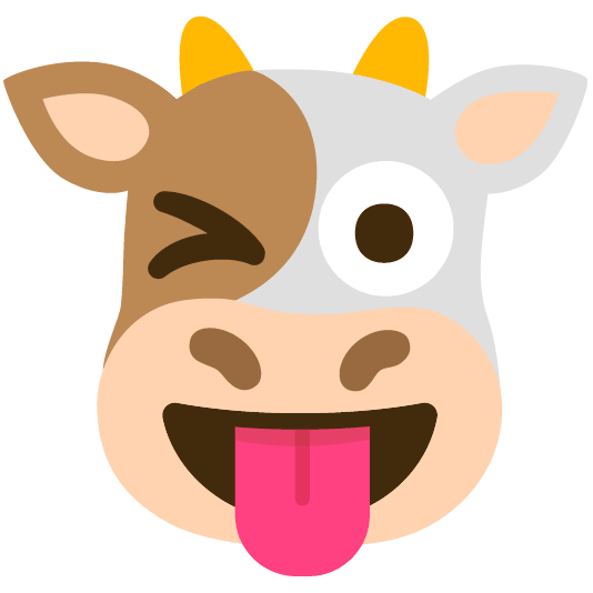cow stuck out tongue winking eye