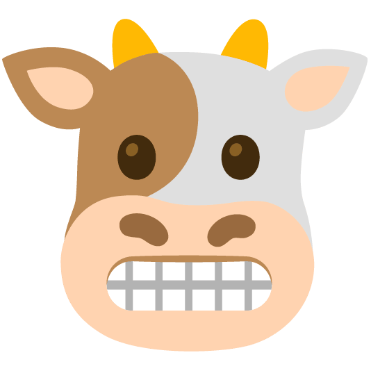 cow grimacing