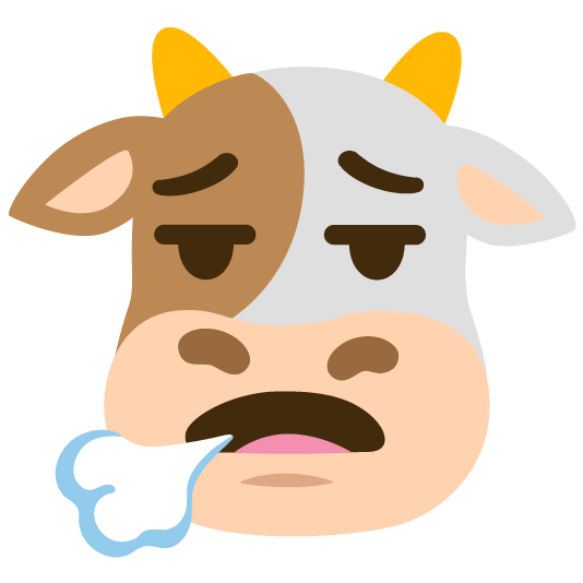 cow face exhaling
