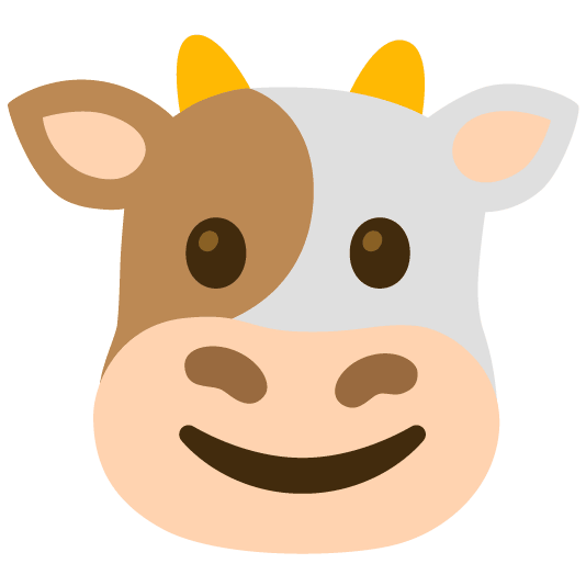 cow slightly smiling face