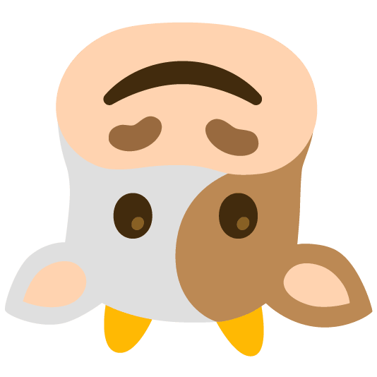 cow upside down face