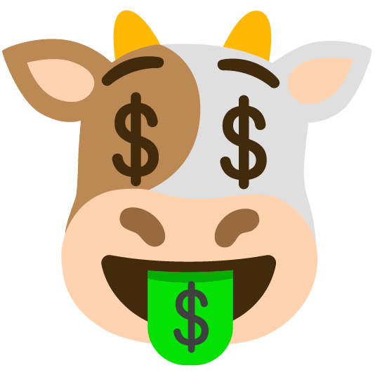 cow money mouth face