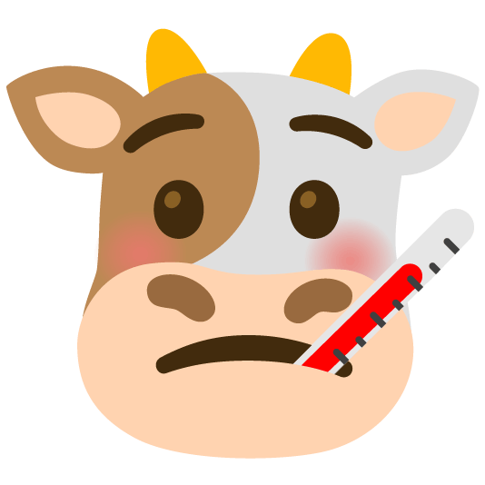 cow face with thermometer
