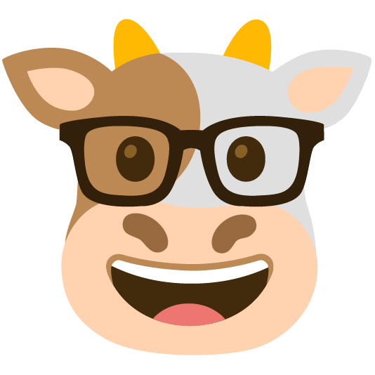 cow nerd face