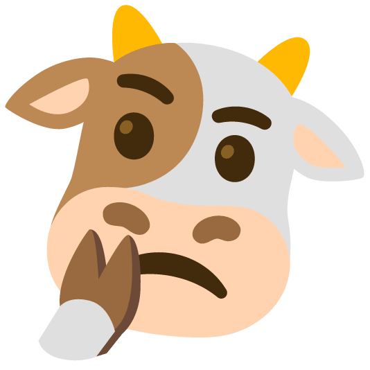 cow thinking face