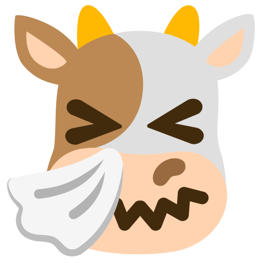 cow sneezing face