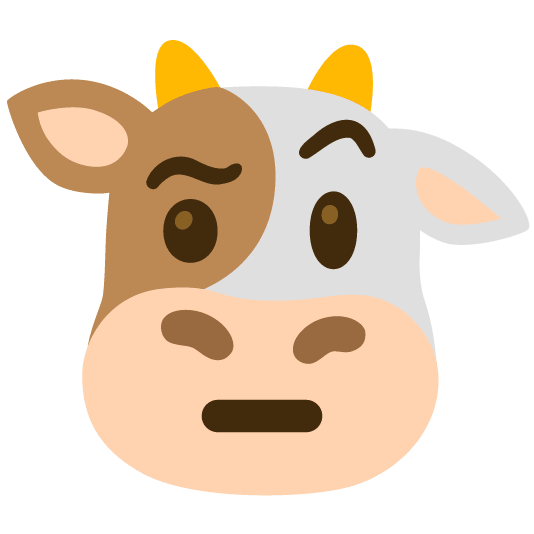 cow face with raised eyebrow