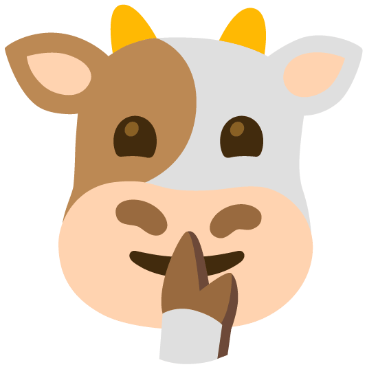 cow shushing face