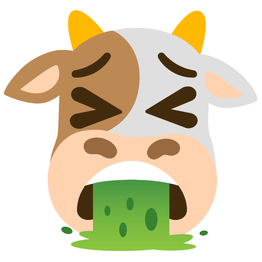 cow face vomiting
