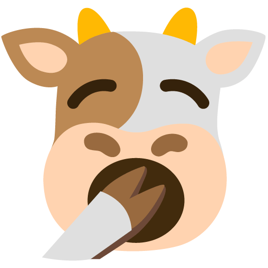 cow yawning face