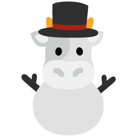 cow snowman without snow