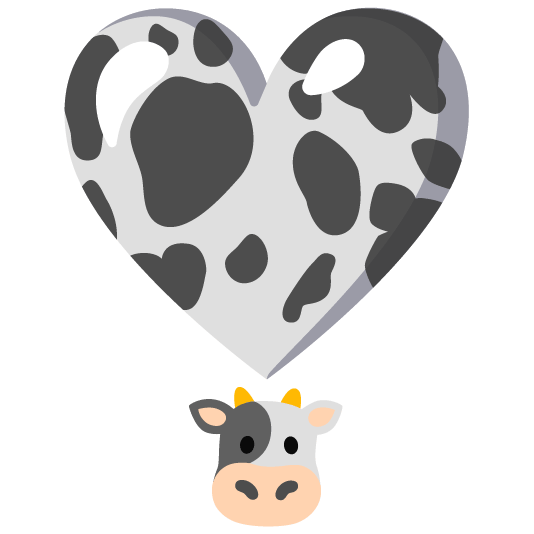 cow heavy heart exclamation mark ornament