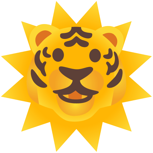 tiger sun with face