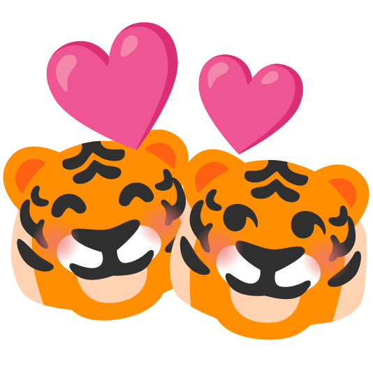 tiger revolving hearts