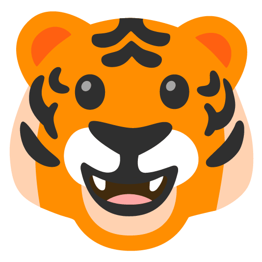 tiger grinning