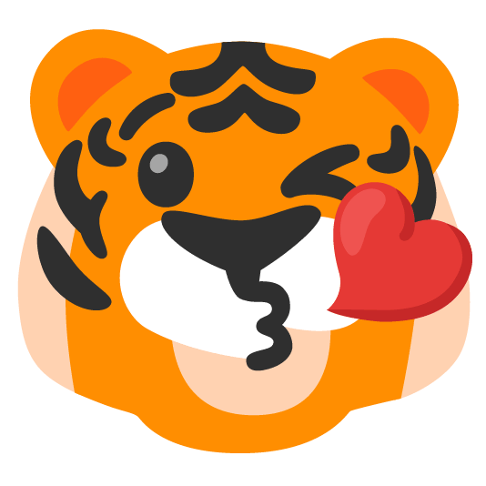 tiger kissing heart