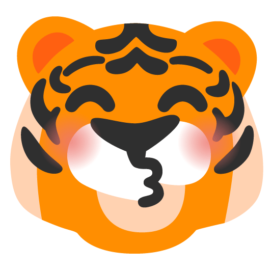 tiger kissing closed eyes