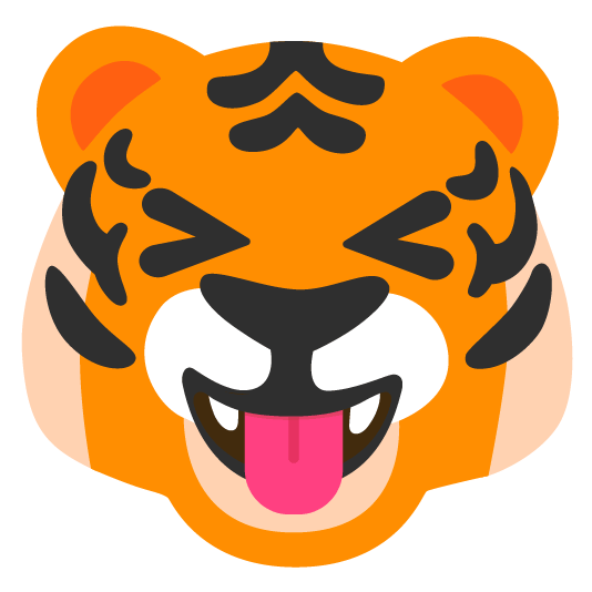 tiger stuck out tongue closed eyes
