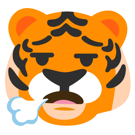 tiger face exhaling